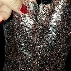 Rose Gold Sequin Homecoming Dress